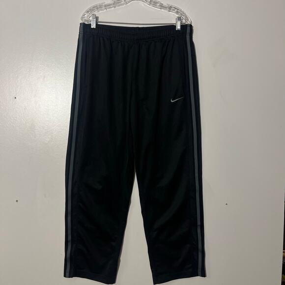 Nike Black Straight Loose Fit Stripped Training Sweatpants Men’s Size Large - Picture 1 of 6